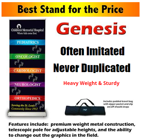 GEN-34 retractable banner stand, silver base, great price