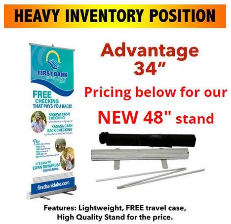 ADvantage Retractable banner-2 sizes - 34x78, 48x78