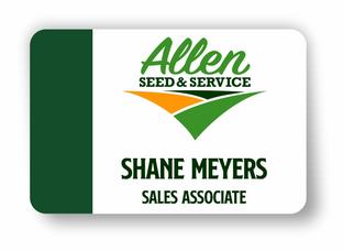 White Plastic Name badge- dye sub printed in full color-NB950-3" x 2" and includes 3 Post Magnet Finding on back, USPS shipping included