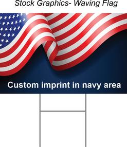 Waving Flag stock graphics-18x24 yard sign