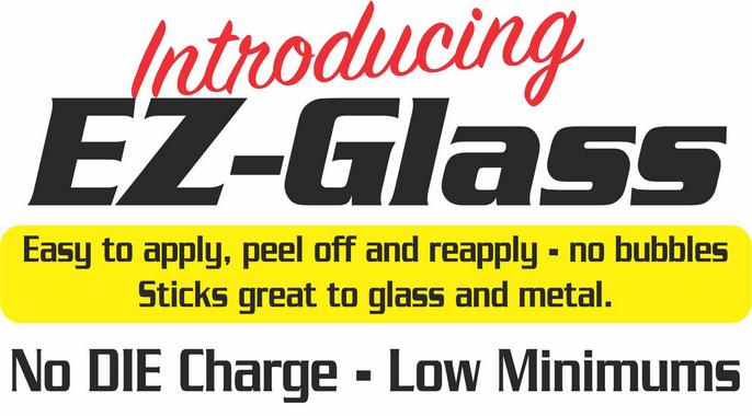 Introducing EZ-Glass, easy to apply, peel off and reapply. No bubbles, sticks great to glass and metal